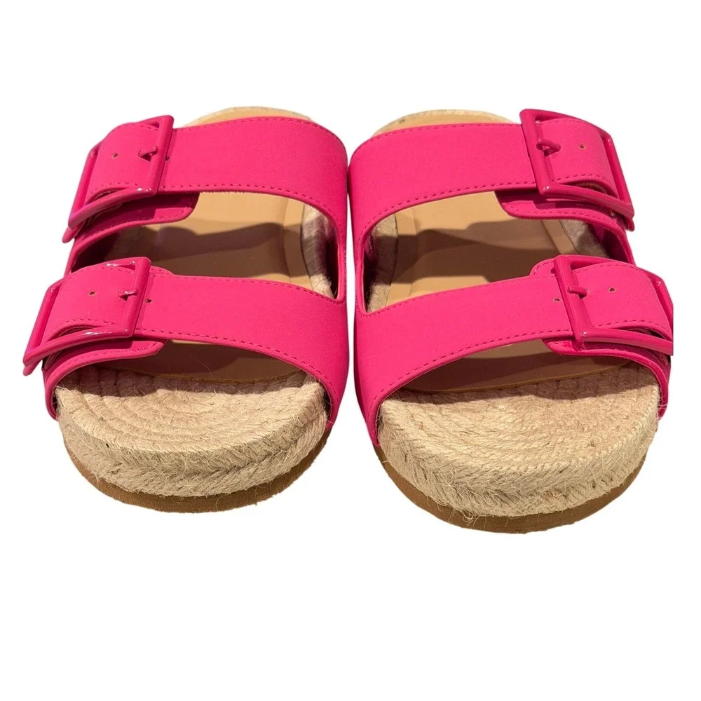ON 34TH Milaap Pink Nude Espadrille‎ Slide Sandals Womens 7 M Vacation Resort
